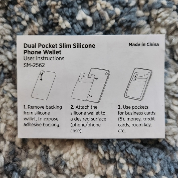 Cerveza Modelo Dual Pocket Slim Silicone Phone Wallet Sticker Holder Blue White - Picture 5 of 5